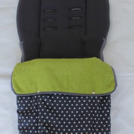 Fußsack für "Joie  " Sterne  grau /apfelgrün