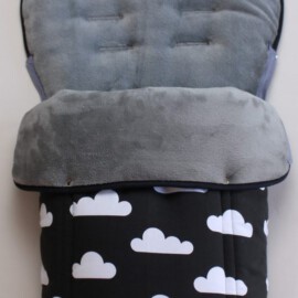 Fußsack für "Quinny", Wolke auf schwarz
