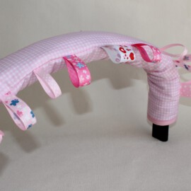 Bügelbezug für Ihren Buggy ,Vichy-Karo rosa/weiß