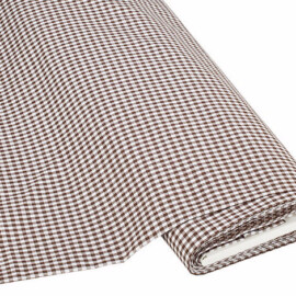 Baumwollstoff " Vichykaro", braun/weiß