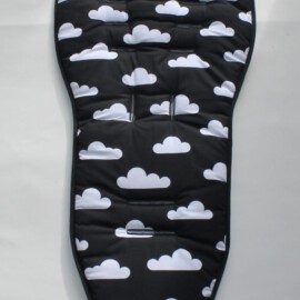 Sitzauflage für "Quinny " , Wolken schwarz/Frottee schwarz