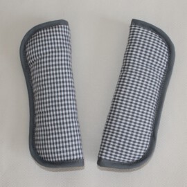 Gurtpolster für Kinderwagen , Vichy-Karo grau/weiß