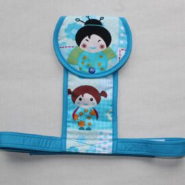 Schrittgurt für Kiwa ,Stoff mit japanischen  Puppen