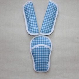 Gurtpolster und Schnallenpolster für Buggy , Vichy-Karo blau/weiß