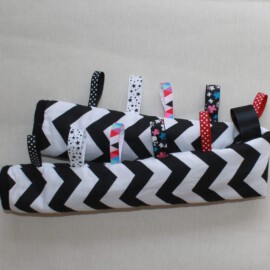 Bügelbezug für Ihren Buggy mit Bändchen ,Baumwollstoff "Zig-Zag" schwarz/weiß