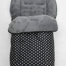 Fußsack für  "Britax " , Baumwollstoff “Sterne , schwarz “