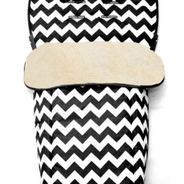 Fußsack für den Sportsitz des TFK , “Zig Zag chevron schwarz/weiss”