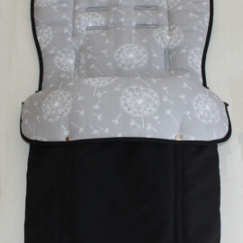 Fußsack für  "Joie" ,  wasserdicht  schwarz /“Pusteblumen  ”