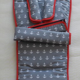Set für "TFK", Baumwollstoff  “Anker, grau"