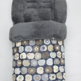 Fußsack für  "Hauck " ,  Retro-Apfel, taupe/grau