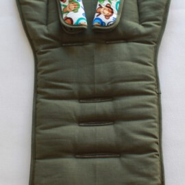 Set für "Emmaljunga" ,Baumwollstoff in Leinenoptik, Khaki