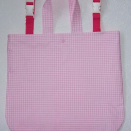Kinderwagentasche,Baumwollstoff Vichykaro“, rosa/weiß