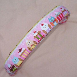 Bügelbezug für Ihren Buggy , Baumwollstoff „Eulen“, pink