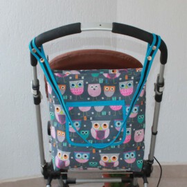 Kinderwagentasche,Baumwollstoff „Eulen“