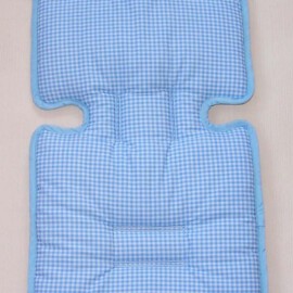 Sitzauflage für "Maclaren " , Baumwollstoff “ Vichykaro“, blau/weiß