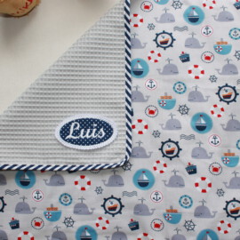 Leichte Babydecke, Kinderwagendecke ,Buggydecke aus  Waffelpiqué