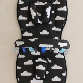 Set für "Joie " ,schwarzer Stoff mit  Wolken