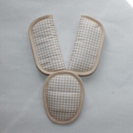 Gurtpolster & Schnallenpolster für Babyschalen,"Vichy-Karo beige/weiß