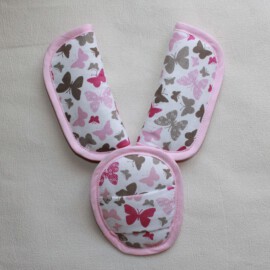 Gurtpolster & Schnallenpolster für Babyschalen , "Schmetterlinge"