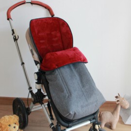 Fußsack für Valco Baby aus dem Wasserdichten Softshell Stoff Fischgräte dunkelgrau