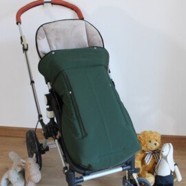 Fußsack für  "Joie" ,  Wasserdichter Stoff , softshell grün /Fleece beige