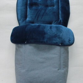 Fußsack für  "Joie" ,  Wasserdichter Stoff ,  Softshell Fischgrätmuster dunkelgrau/blau