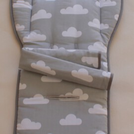 Set für den Sportsitz des  "ABC Design",Wolken auf grau