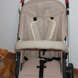 Bügelbezug mit passenden Gurtpolstern ,beige mit Punkten