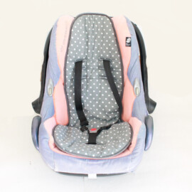 Sitzauflage für Babyschalen  von „Maxi Cosi“ ,Punkte auf grau