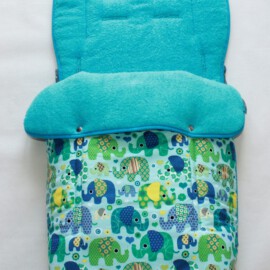 Fußsack für  "Joie " , Elefanten auf mint /frottee