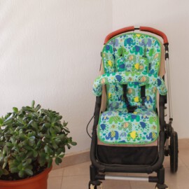 Set für "Bugaboo " , Baumwollstoff “ Elefanten auf mint “