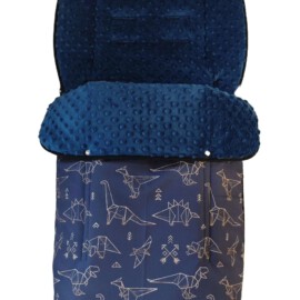 Fußsack für  "Joie" ,  Wasserdichter Stoff , softshell Dinos /Fleece dunkelblau