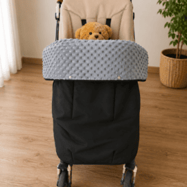 Wasserdicht !Softshell !Fußdecke für Buggy, Kinderwagendecke, Babydecke für Buggy ,schwarz/grau