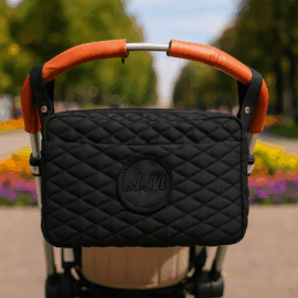 Wasserdicht !Gesteppte  Kinderwagentasche ,passt für alle Kinderwagen! schwarz