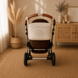 Wasserdicht !Gesteppte  Kinderwagentasche ,passt für alle Kinderwagen! beige