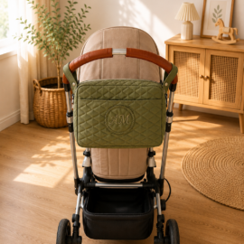 Wasserdicht !Gesteppte  Kinderwagentasche ,passt für alle Kinderwagen! khaki,olivgrün