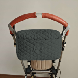 Wasserdicht !Gesteppte  Kinderwagentasche ,passt für alle Kinderwagen! dunkelgrau
