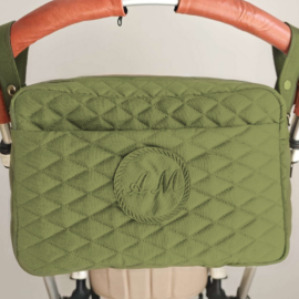 Wasserdicht !Gesteppte  Kinderwagentasche ,passt für alle Kinderwagen! khaki,olivgrün