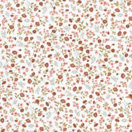 Baumwollstoff “Eleoni Tomette  " Wildblumen rosa,rot,pink"