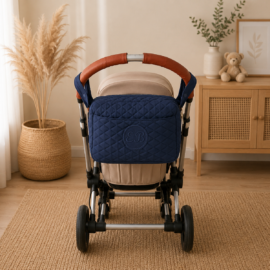 Wasserdicht !Gesteppte  Kinderwagentasche ,passt für alle Kinderwagen! dunkelblau