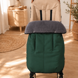 Wasserdicht !Softshell !Fußdecke für Buggy, Kinderwagendecke,grün/dunkelgrau
