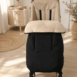 Wasserdicht !Softshell !Fußdecke für Buggy, Kinderwagendecke, Babydecke für Buggy ,schwarz/beige