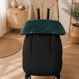 Wasserdicht !Softshell !Fußdecke für Buggy, Kinderwagendecke, Babydecke für Buggy ,schwarz/petrol